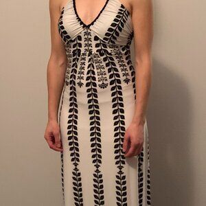 Black and white halter dress